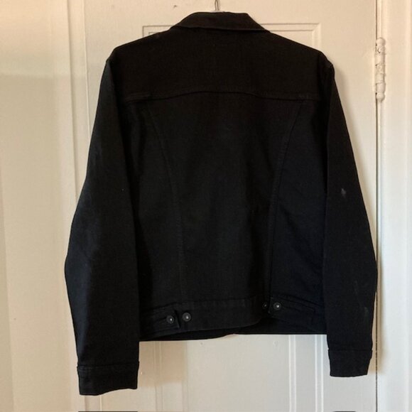 Men's Levi's small Black denim Trucker jacket NEW - Picture 2 of 3